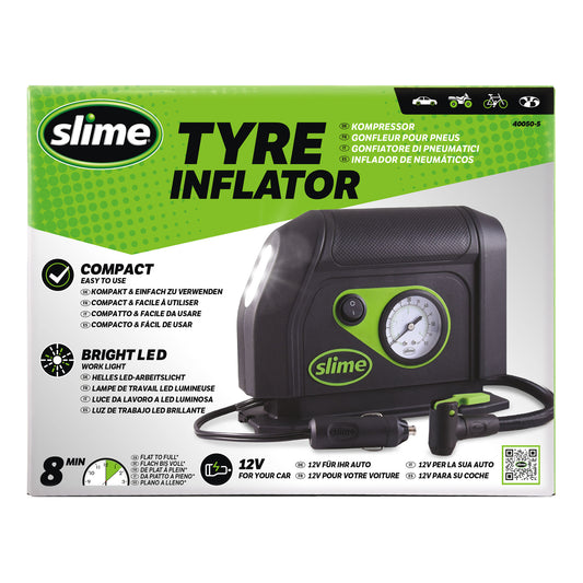 Slime compacte compressor met drukmeter en LED-licht
