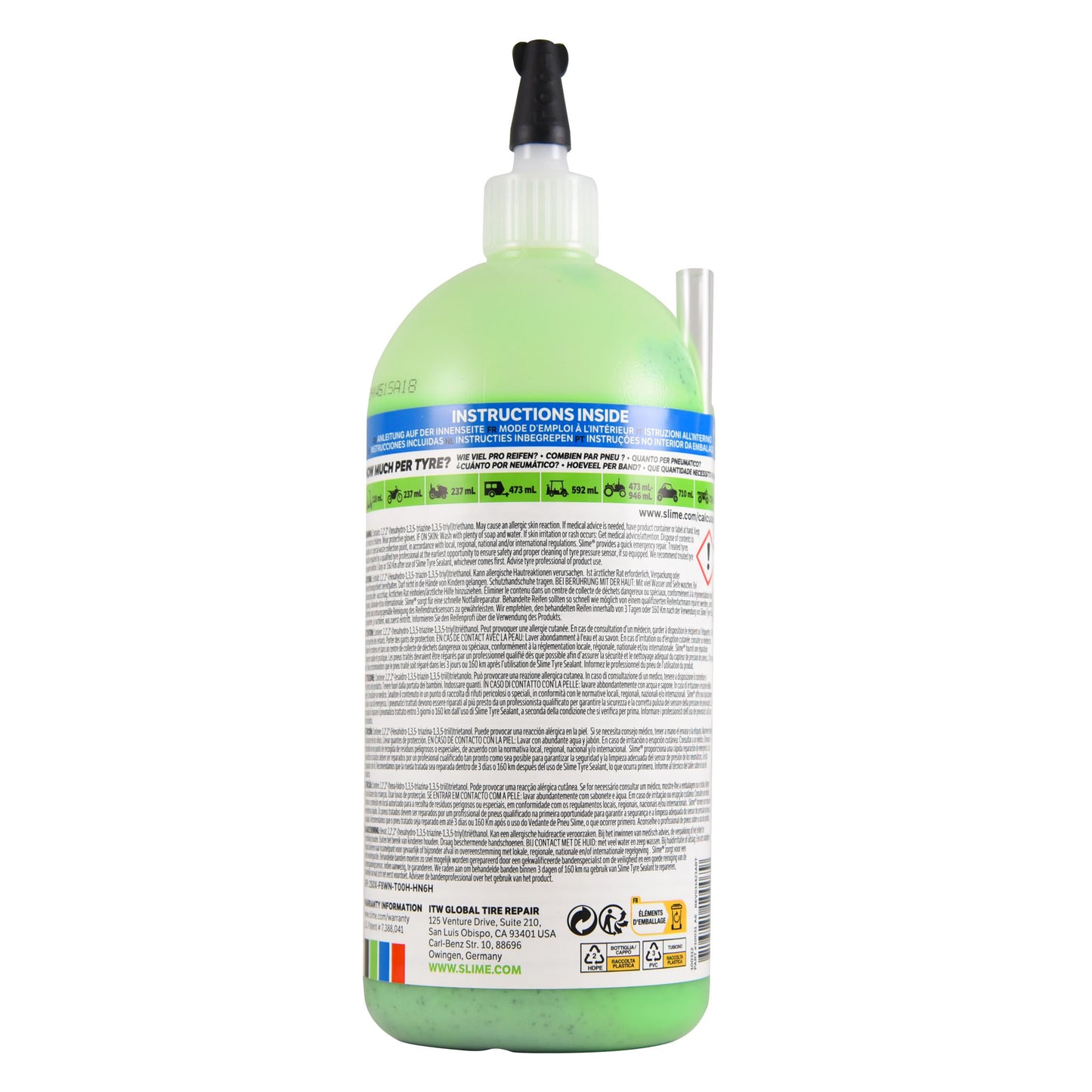 Slime tubeless sealant 946 ml – voorkomt & repareert lekke tubeless banden