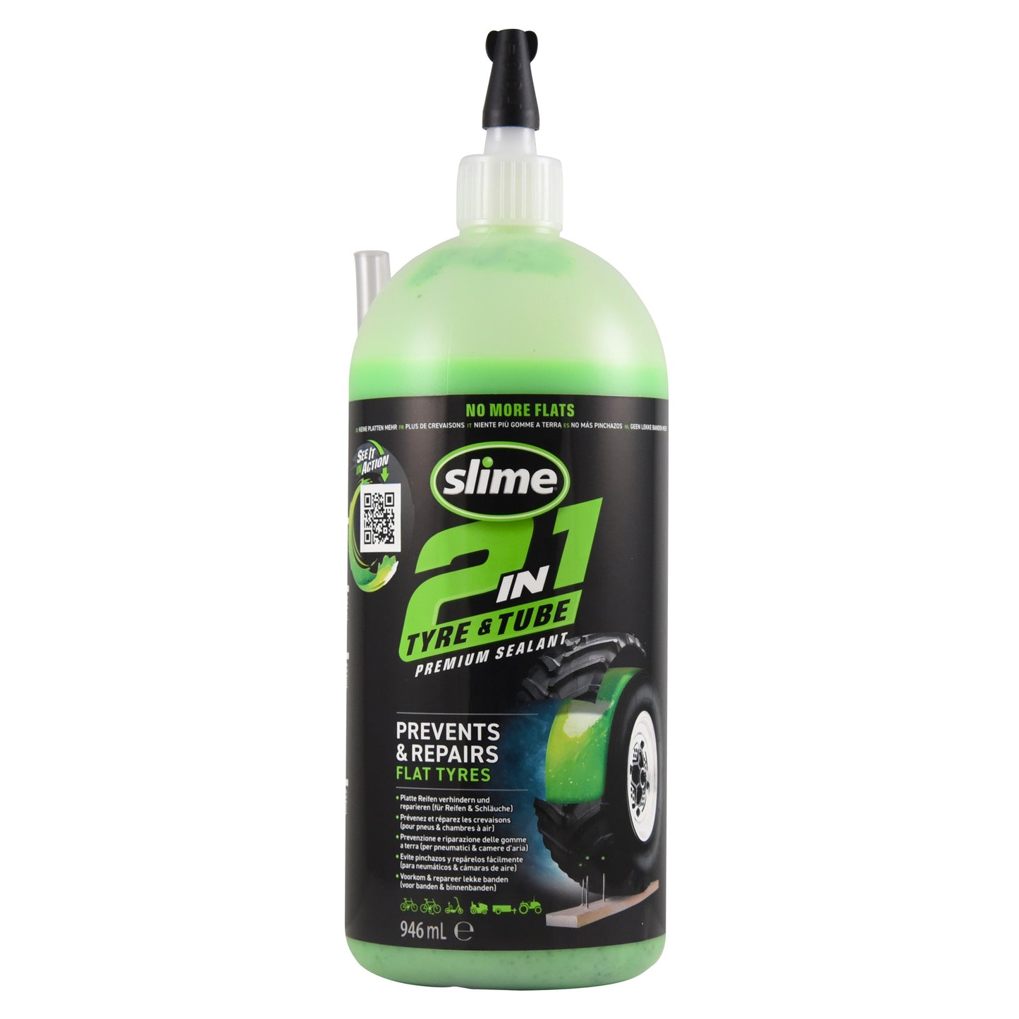 Slime 2-in-1 banden en binnenbanden anti-lek vloeistof 946 ml voorzijde