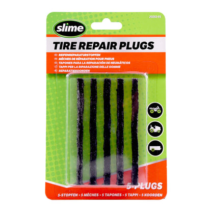 Slime tire repair plugs verpakking met vijf rubberen reparatiekoorden
