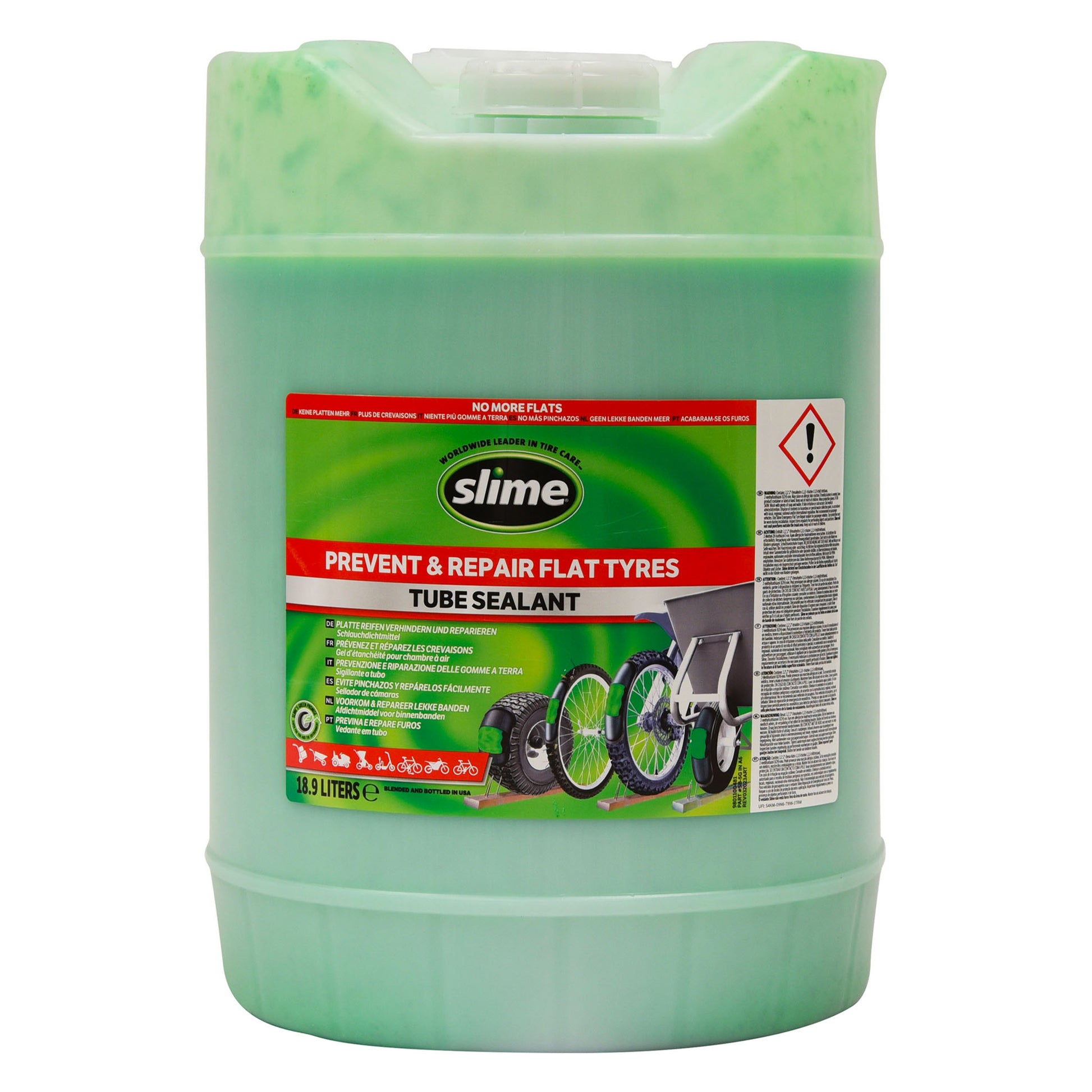 Slime binnenband anti-lek vloeistof 18,9 liter vat rood label