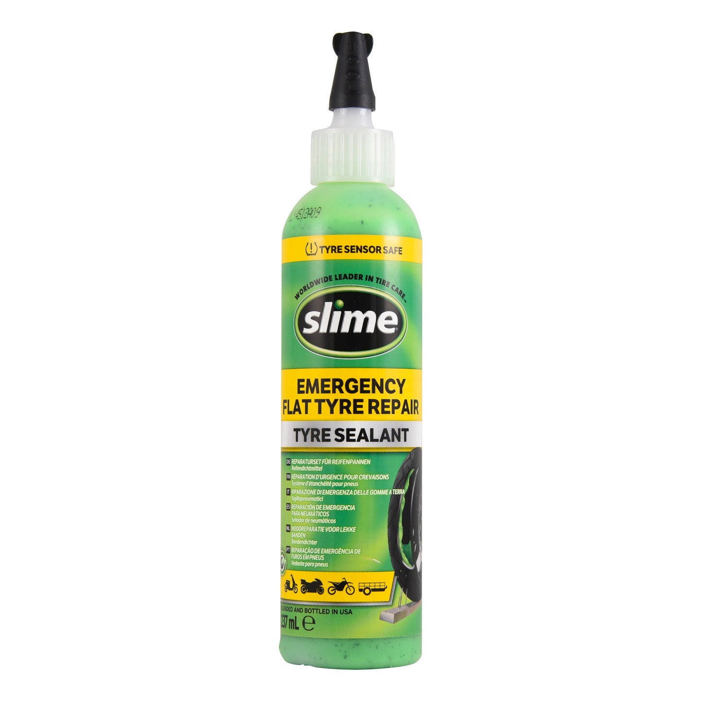 Slime noodafdichtmiddel 237 ml voor tubeless autobanden, gele labelversie