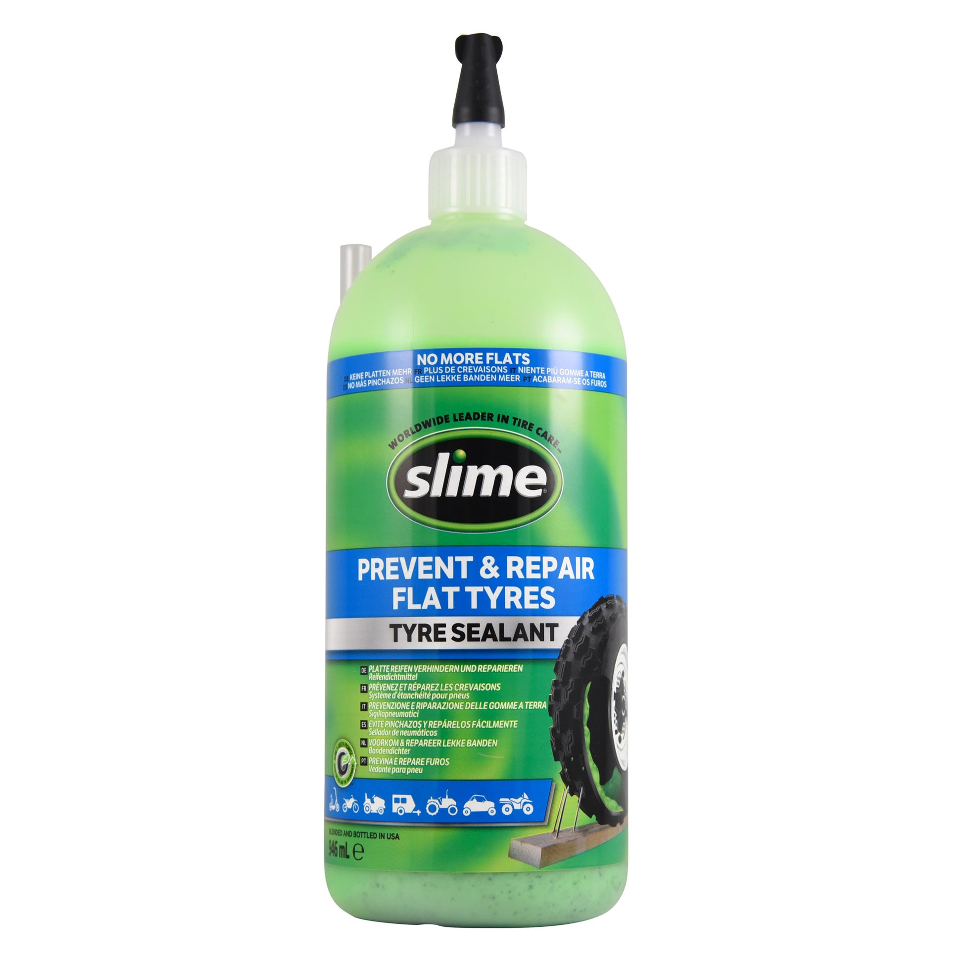 Slime off-highway bandenafdichtmiddel 946 ml met blauw label voor tubeless banden