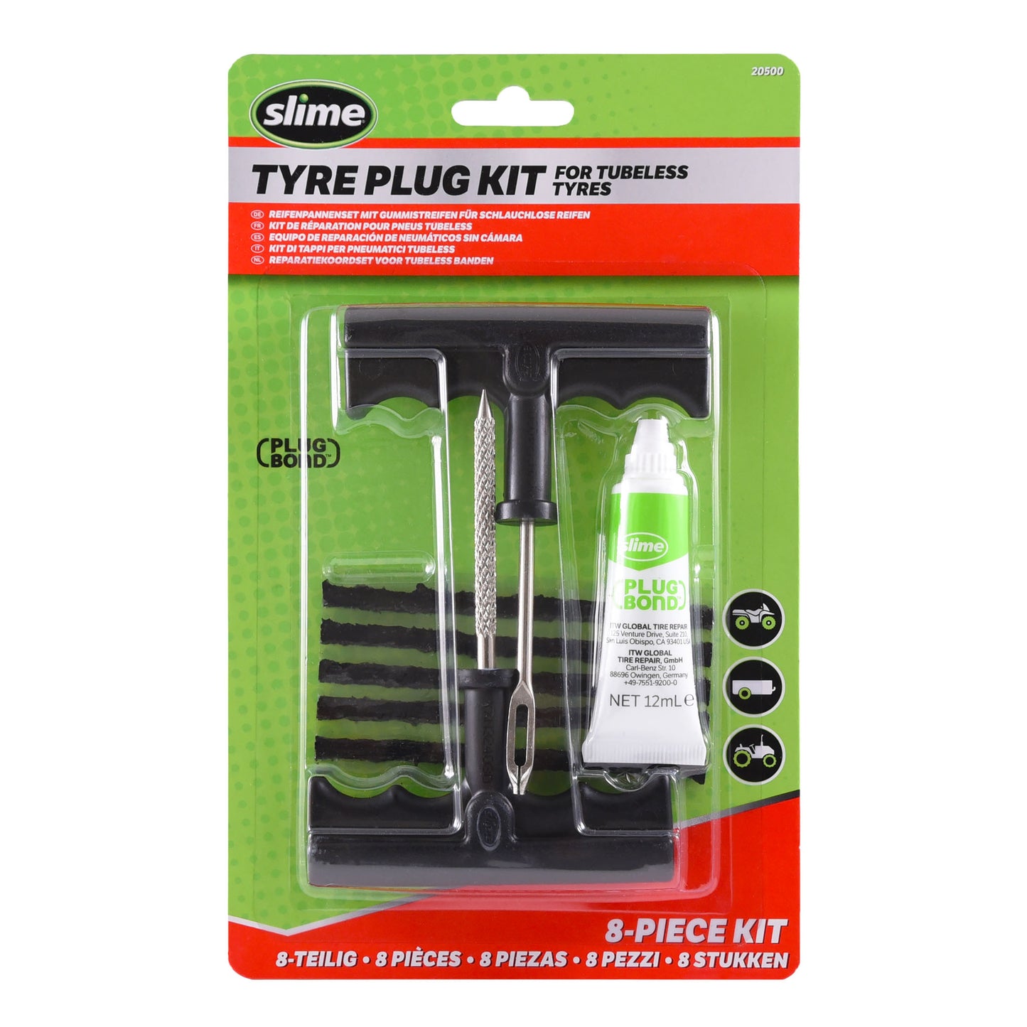 Slime bandenreparatieset voor tubeless off-highway banden met Plug Bond