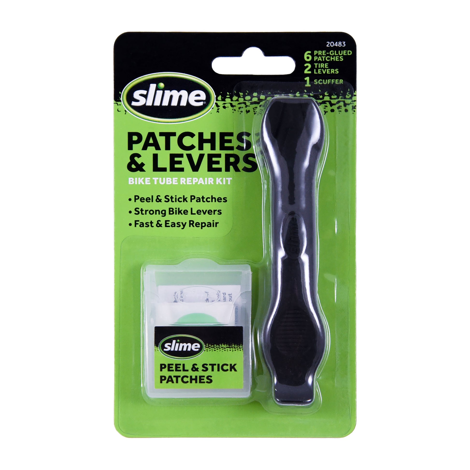 Slime bandenreparatieset met 6 patches, 2 bandenlichters en schuurpapiertje