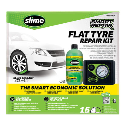 Slime Smart Repair noodset met 473 ml sealant en compressor