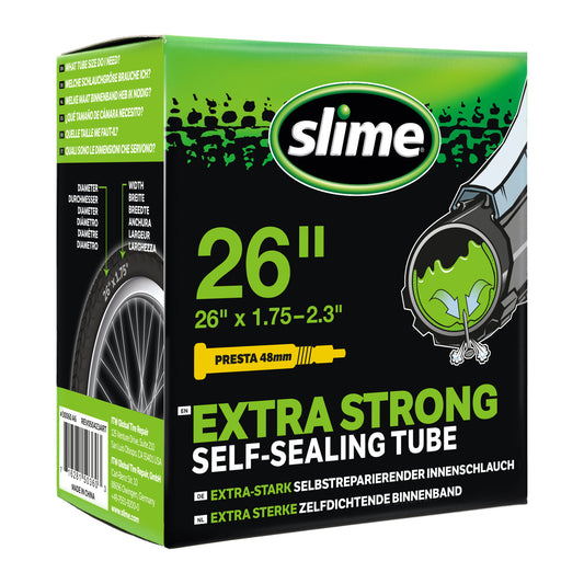 Slime binnenband 26 inch met Presta ventiel gevuld met anti-lek vloeistof