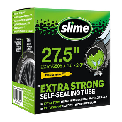 Slime binnenband 27.5 inch met Presta ventiel gevuld met anti-lek vloeistof